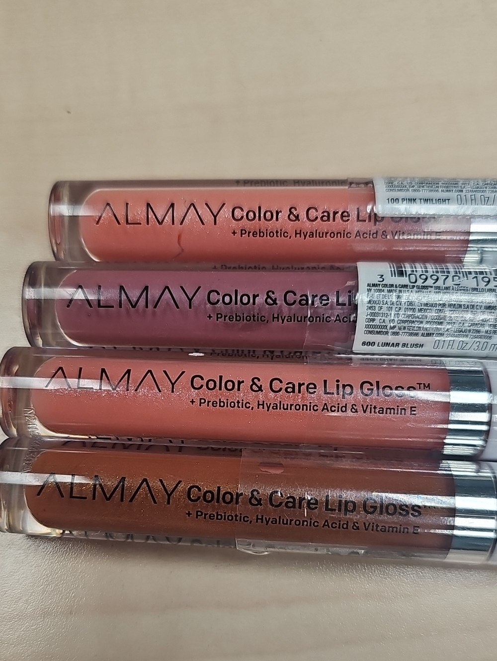 Almay Color & Care Lip Gloss Bundle of Qty 4 Sealed New